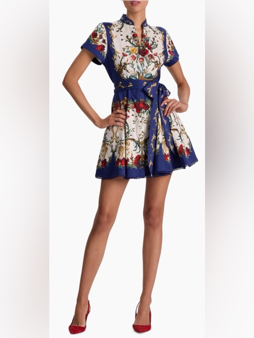 Alice + Olivia Lucy Floral Tie-Waist Dress - Picture 4 of 7